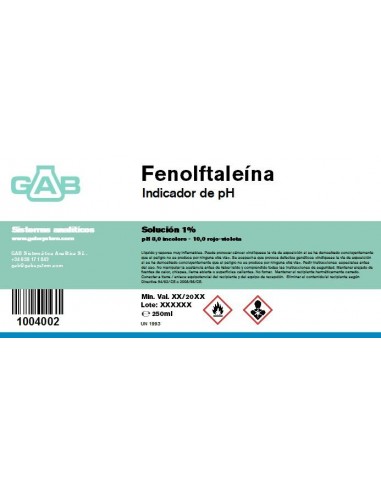 FENOLFTALEINA solucion 1% GAB 250 ml