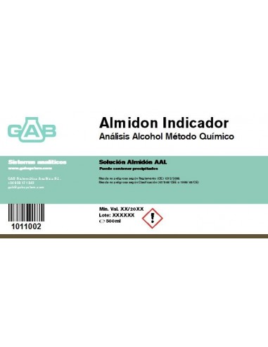 ALMIDON INDICADOR 1% Analisis Alcohol...