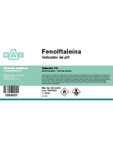 FENOLFTALEINA solucion 1% GAB 50 ml