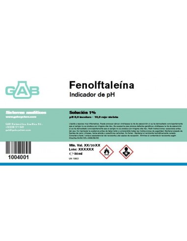 FENOLFTALEINA solucion 1% GAB 60 ml