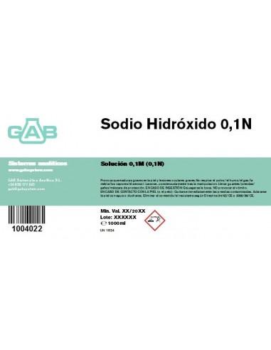 SODIO HIDROXIDO 0.1M (0.1N); GAB 1000 ml