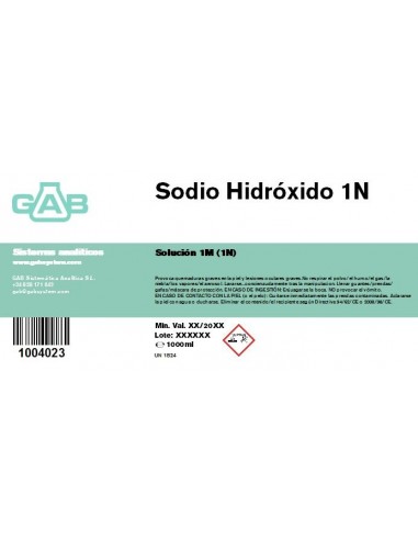 SODIO HIDROXIDO 1M (1N); GAB 1000 ml