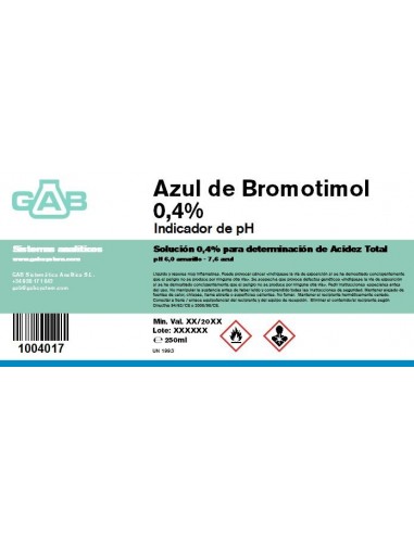 AZUL BROMOTIMOL 0.4% GAB 250 ml