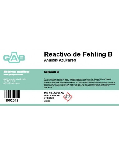 REACTIVO DE FEHLING B; GAB 500 ml